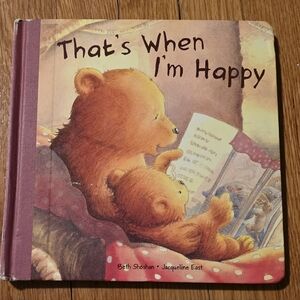 That’s When I’m Happy Board Book - Bear Illustration, Pink Spine